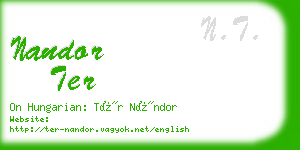 nandor ter business card